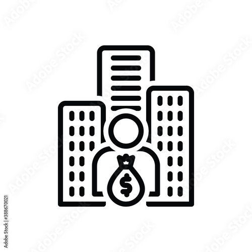Black line icon for investor