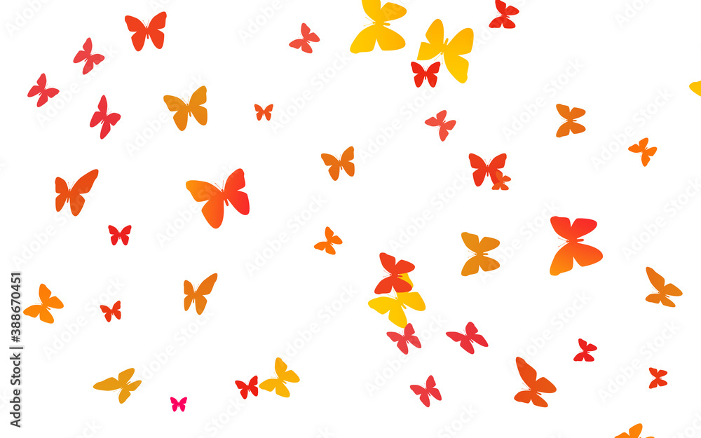 Colorful watercolor butterfly seamless pattern with cute butterflies isolated on white background, gradient color design 