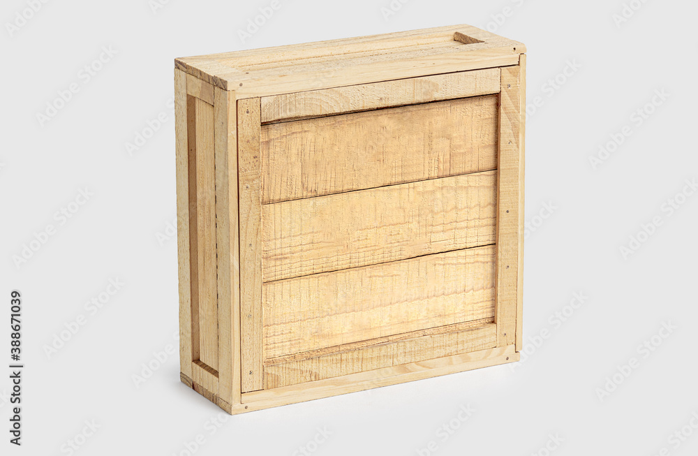 Caja de Madera, Cerrada, Aislada en fondo Blanco Caja de Madera, Cerrada, Aislada en fondo Blanco