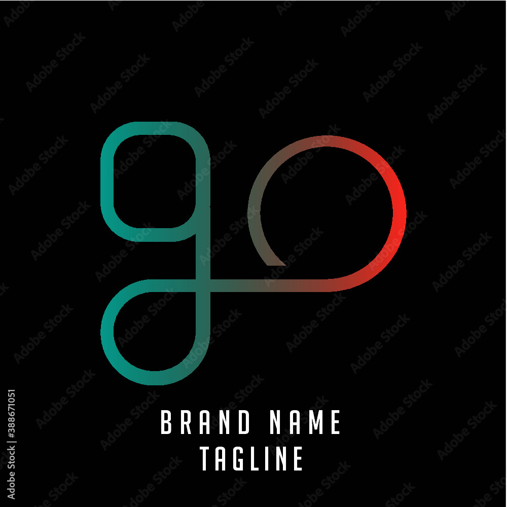 Obraz premium GO initials logo, name initials logo, company initials logo, person initials logo.