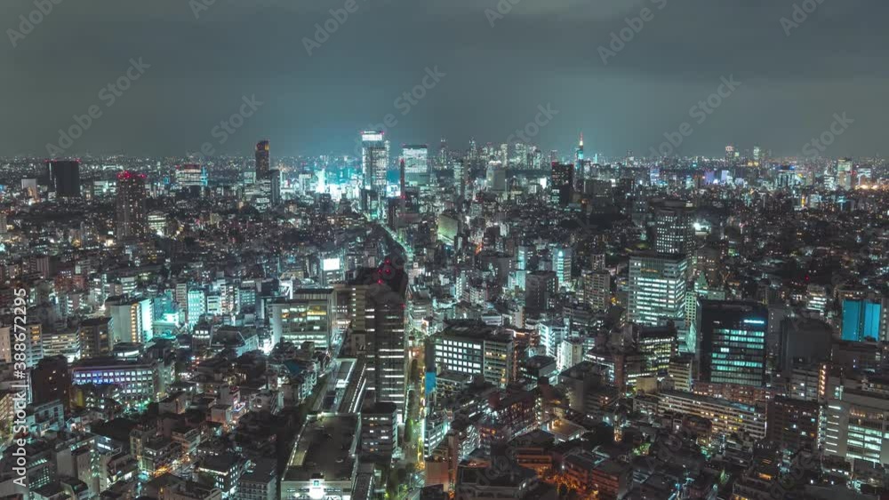 High Altitude Zoom Out Timelapse Shot Of Tokyo City Japan At Night High Altitude Zoom Out Timelapse Shot Of Tokyo City Japan At Night