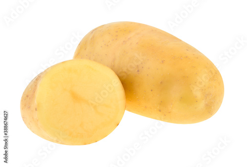 Fresh potato isolated on white background.