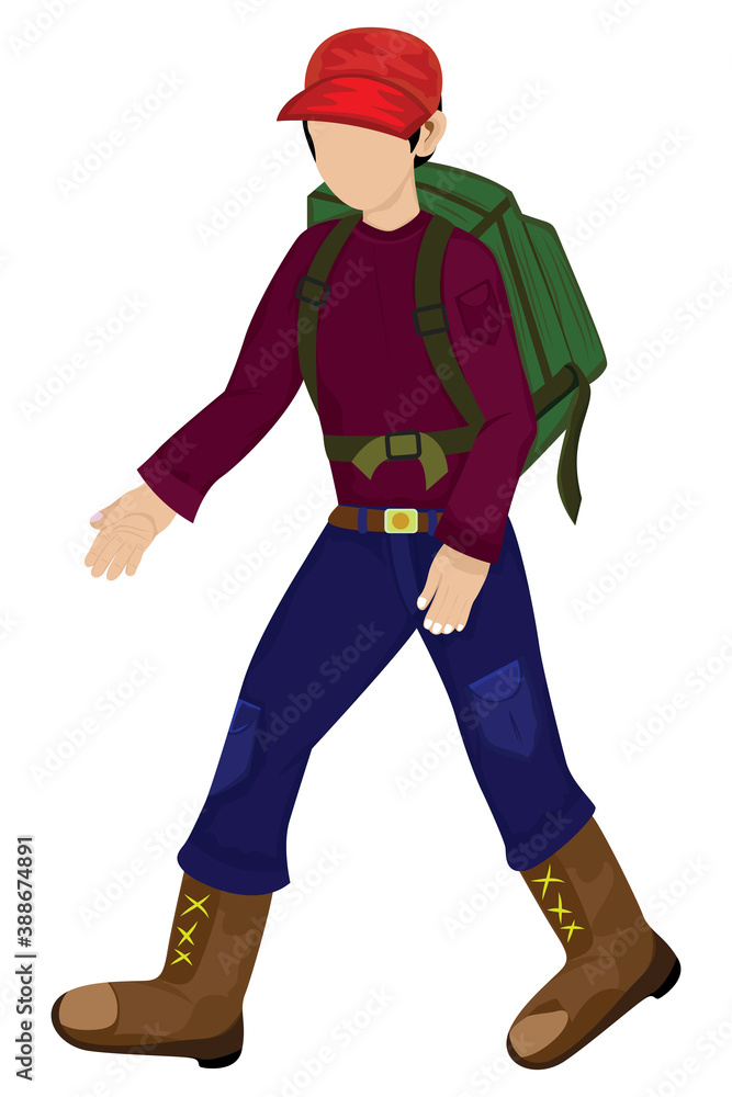 young man with green bag on white background vector design young man with green bag on white background vector design