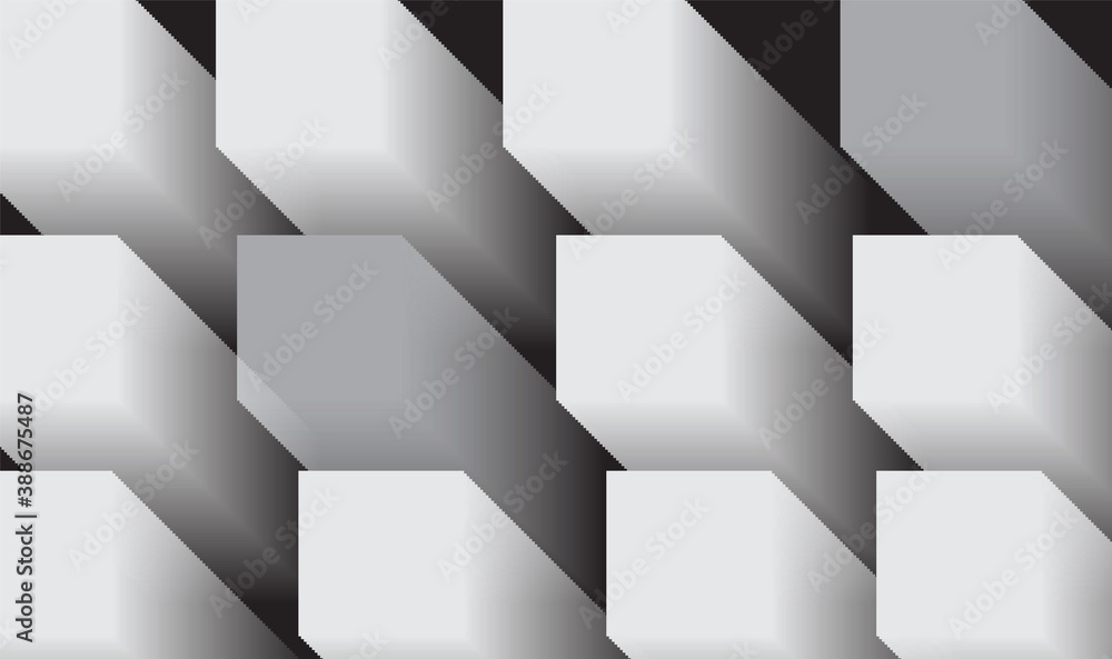Black and gray abstract geometric background design with transparent cube squares. vector Black and gray abstract geometric background design with transparent cube squares. vector