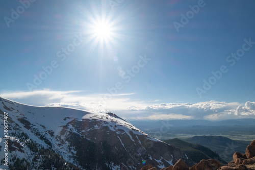 winter mountain landscape sunshine