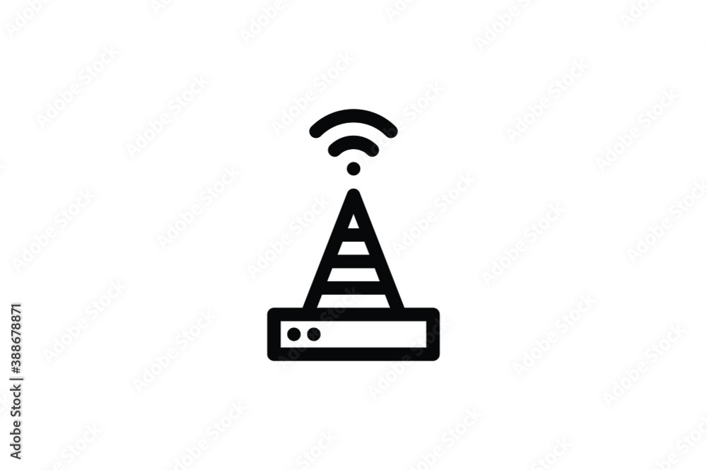 Hosting Outline Icon - Server Connection Hosting Outline Icon - Server Connection