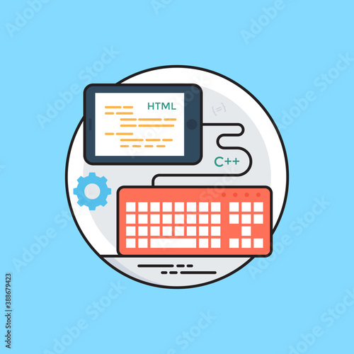 
Flat icon design of programming language
