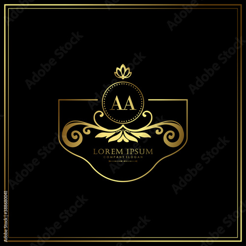 AA Initial Letter Luxury Logo template in vector art for Restaurant, Royalty, Boutique, Cafe, Hotel, Heraldic, Jewelry, Fashion and other vector illustration
