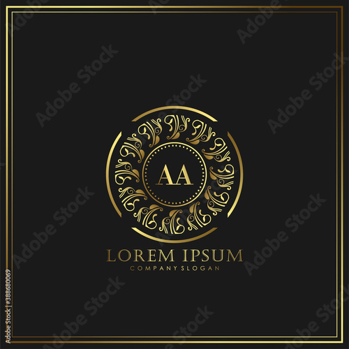 AA Initial Letter Luxury Logo template in vector art for Restaurant, Royalty, Boutique, Cafe, Hotel, Heraldic, Jewelry, Fashion and other vector illustration