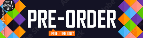Pre-Order Sale, web banner design template, discount horizontal poster, vector illustration
