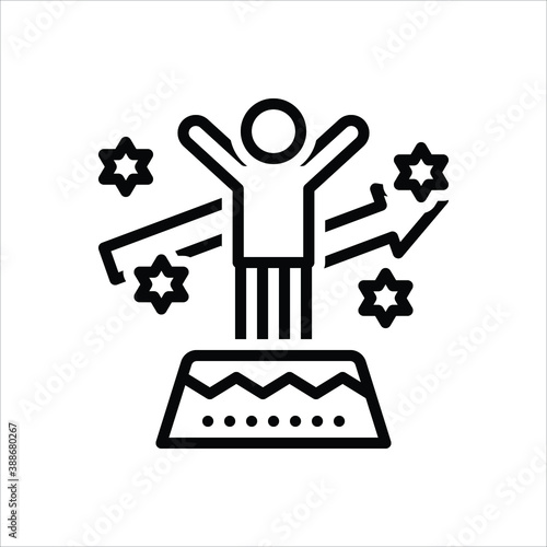 Black line icon for motivation