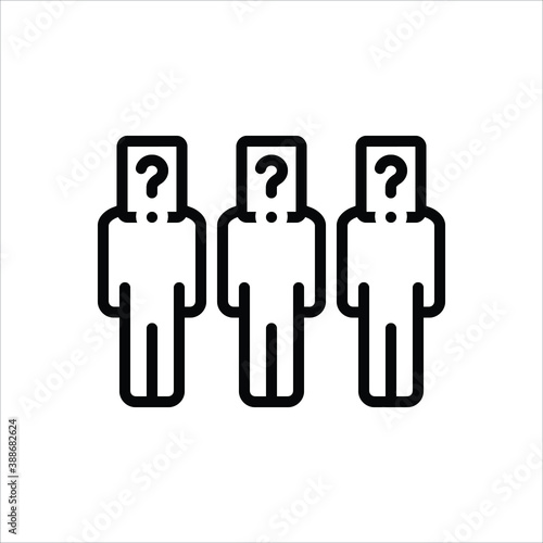 Black line icon for respondent