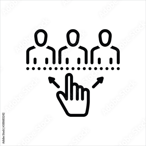 Black line icon for conclude