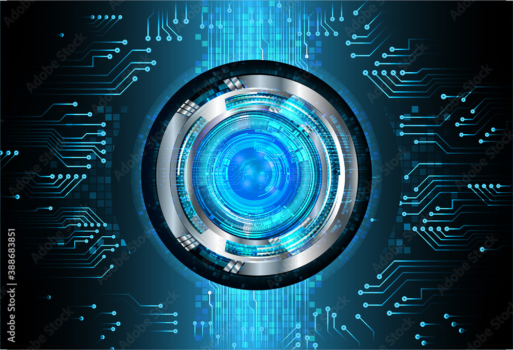 Blue cyber circuit future technology concept background Blue cyber circuit future technology concept background