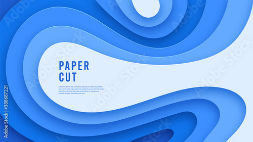 background paper cut style 3d slime abstract waves with shadow multilayer wallpaper banner, poster, flyer, invitation design vector