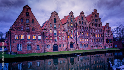 The salt storage in Lübeck in the Advent season photo