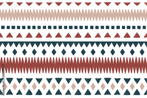 Ethnic vector seamless pattern. Tribal geometric background, boho motif, maya, aztec ornament illustration. rug textile print texture