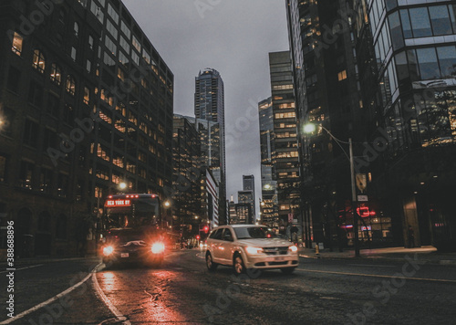 Toronto nigth city traffic photo