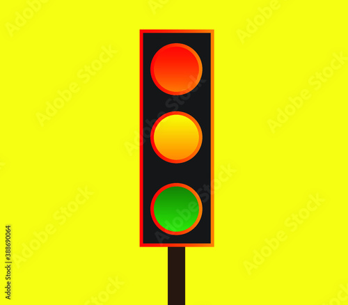 red light traffic signs in flat design