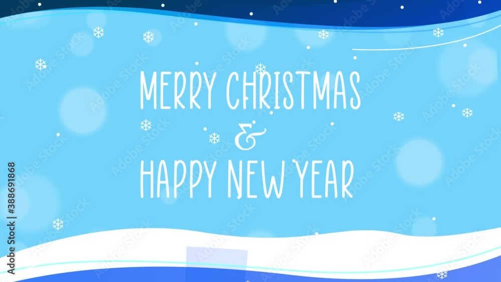 Merry Christmas and happy new year wishes background animation 4K ...