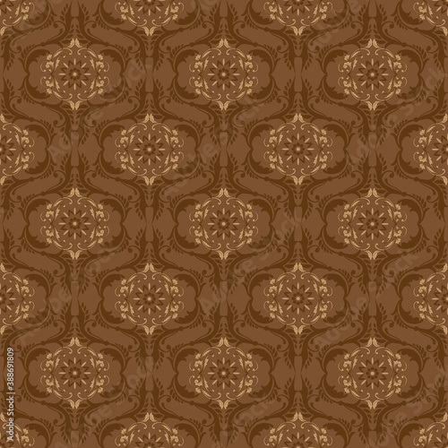 Smooth texture motifs on fabric Solo batik with brown color design.