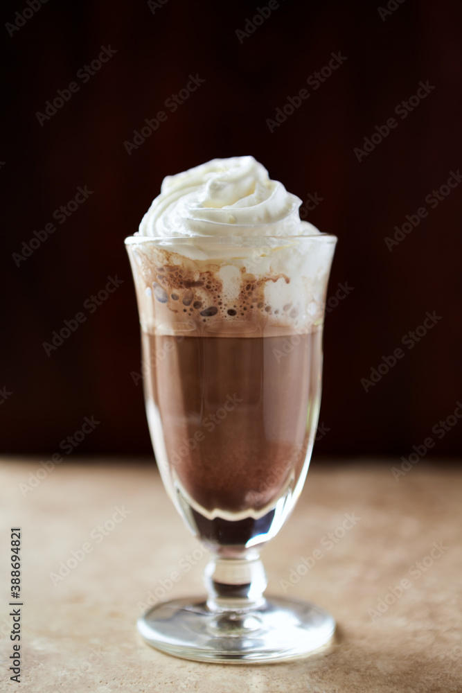 Coffee with whipped cream. Soft focus. Close up. Coffee with whipped cream. Soft focus. Close up.
