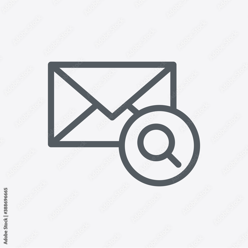 Mail icon isolated on background. Search symbol modern, simple, vector, icon for website design, mobile app, ui. Vector Illustration