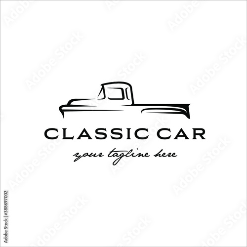 Classic car pick up with a line style
 photo