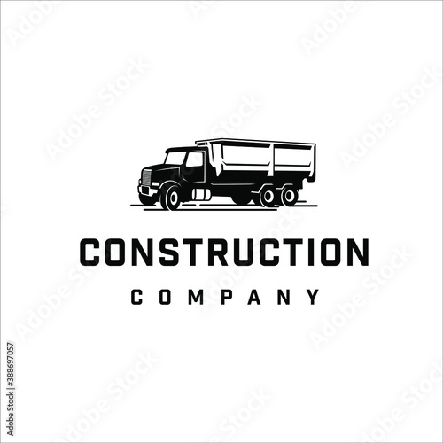 Construction company truck with simple style
