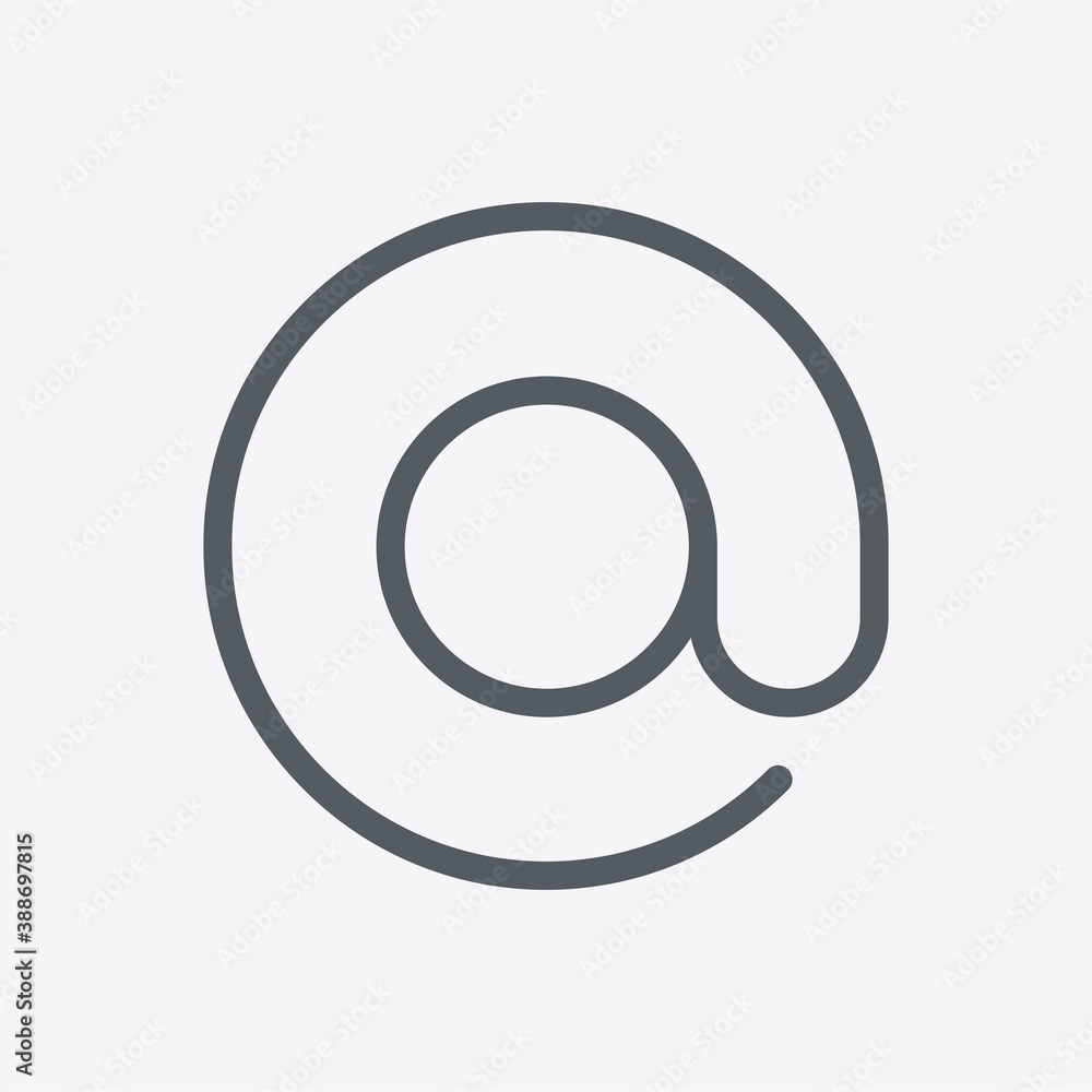 At e-mail icon isolated on background. Mail symbol modern, simple, vector, icon for website design, mobile app, ui. Vector Illustration At e-mail icon isolated on background. Mail symbol modern, simple, vector, icon for website design, mobile app, ui. Vector Illustration