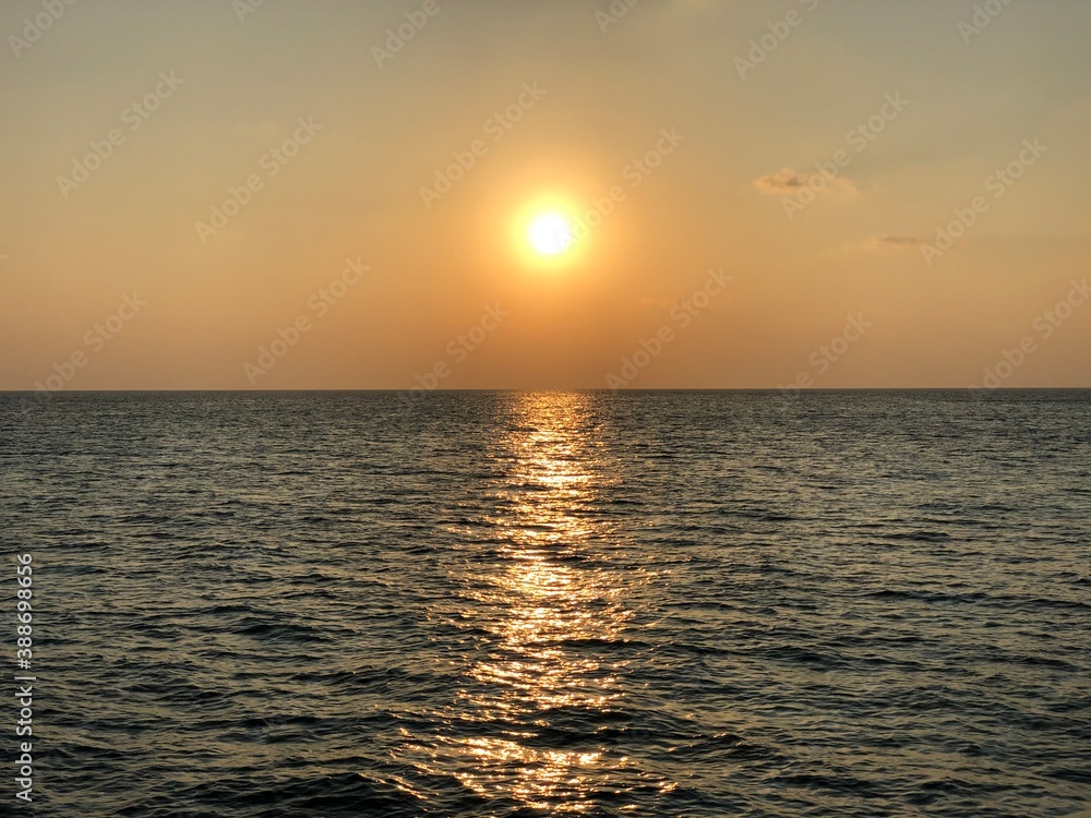 Ocean view sunset in summer