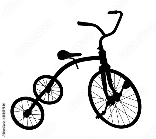 A Silhouette of the children tricycle.