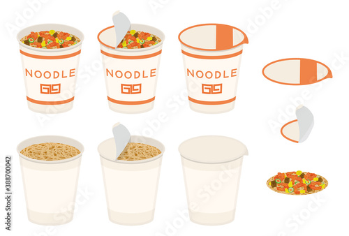 カップラーメン　ベクターイラストB