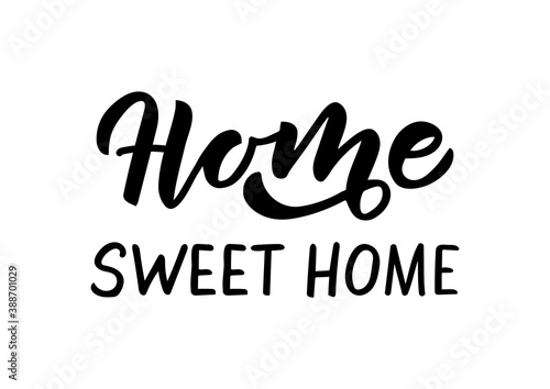 Home sweet home hand drawn lettering