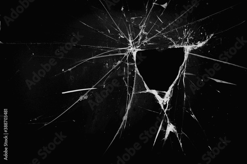 break glass white and black overlay grunge texture abstract on surface on black.