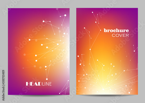 Vector templates for brochure cover in A4 size.