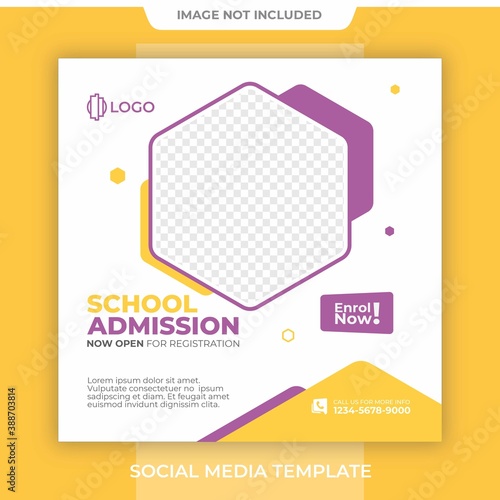 Editable School Admission social media banner template post