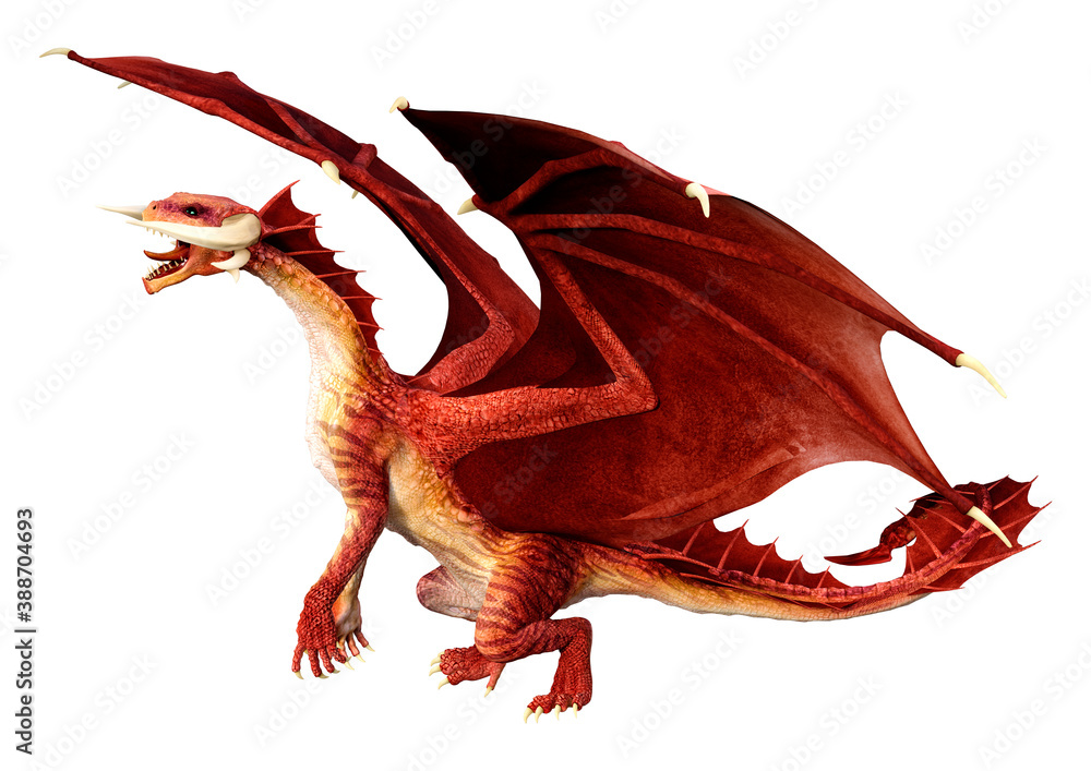 3D Rendering Fairy Tale Dragon on White 3D Rendering Fairy Tale Dragon on White