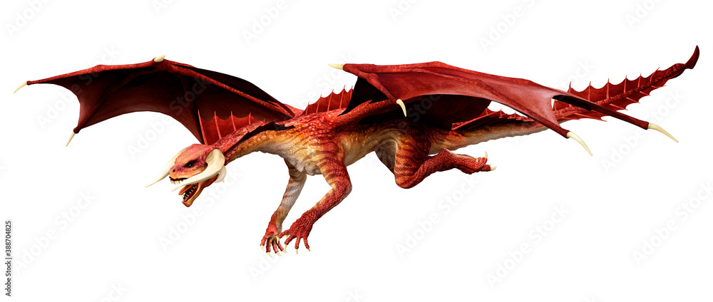 3D Rendering Fairy Tale Dragon on White 3D Rendering Fairy Tale Dragon on White