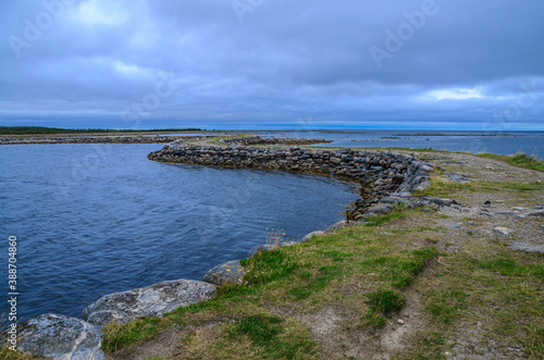 Dam connecting the Big Solovetsky Island and the island Muksalma photo