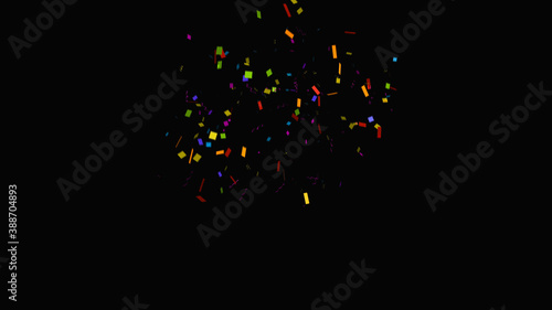 Fototapeta Naklejka Na Ścianę i Meble -  colorful rainbow confetti sparkle abstract texture overlays glitter golden particles on black.