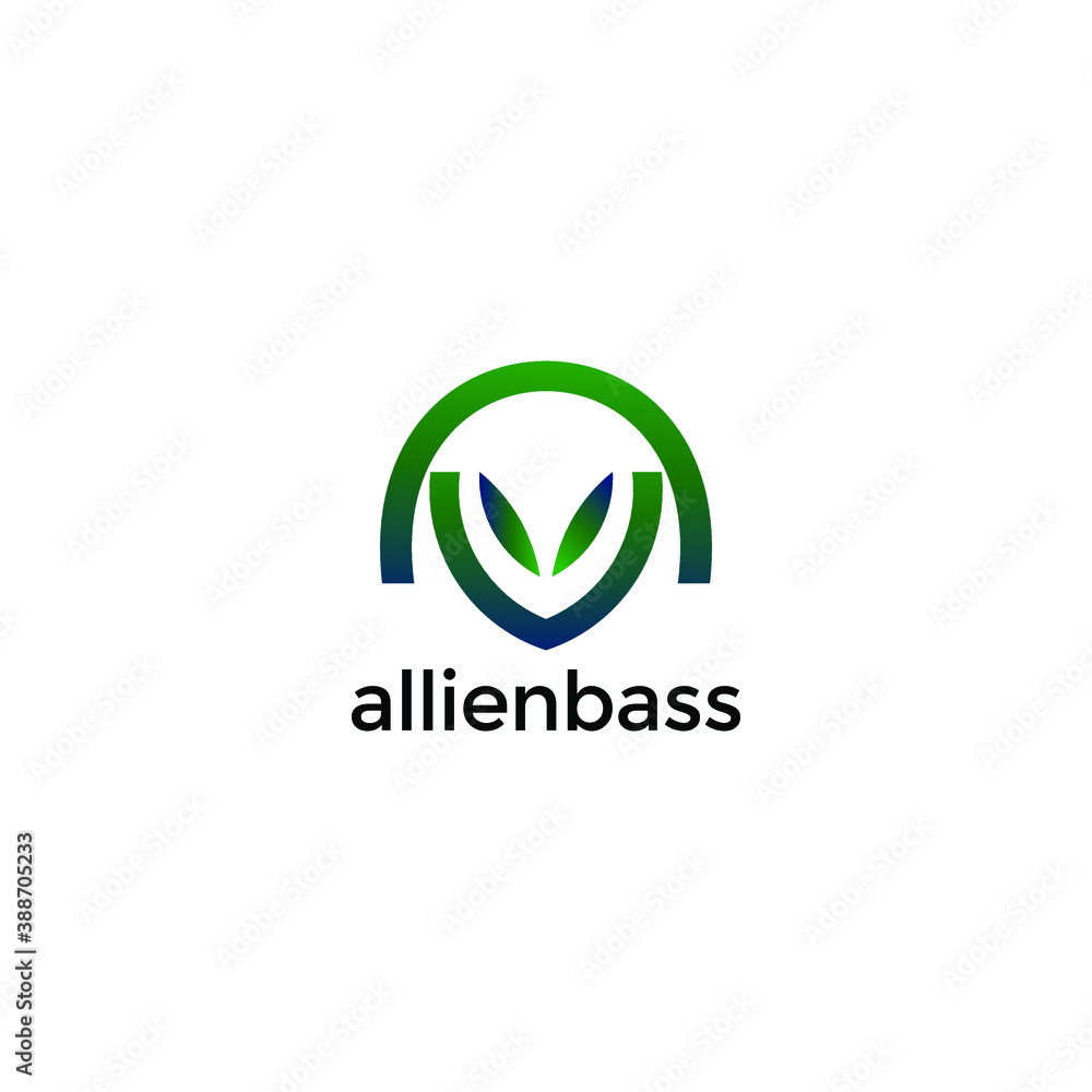 ABSTRACT ILLUSTRATION ALLIEN CHARACTER WITH HEADPHONE MODERN LOGO DESIGN VECTOR FOR YOUR MUSIC PROUDCT ABSTRACT ILLUSTRATION ALLIEN CHARACTER WITH HEADPHONE MODERN LOGO DESIGN VECTOR FOR YOUR MUSIC PROUDCT