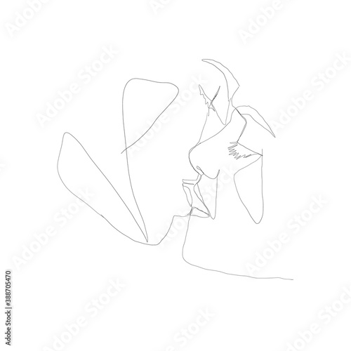 SINGLE-LINE DRAWING OF A MAN & A WOMAN DUO 8. This hand-drawn, continuous, line illustration is part of a collection inspired by the drawings of Picasso. Each gesture sketch was created by hand. 
