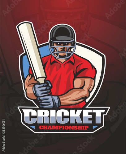 Mascot Cricket Championship Logo