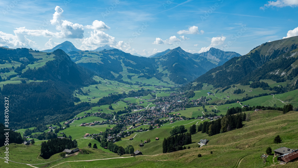 Swiss village down the valley