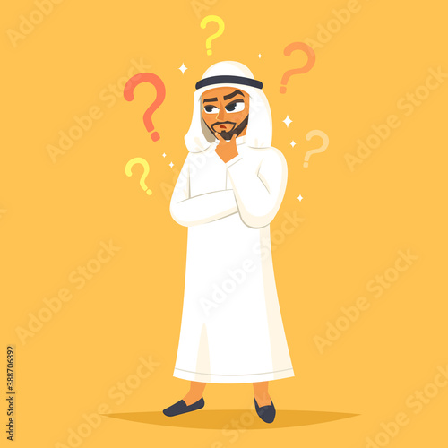 Searching of decisions, man vector drawing illustration