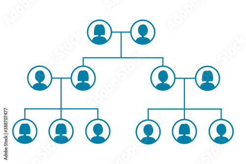 Family trees isolate on white background.