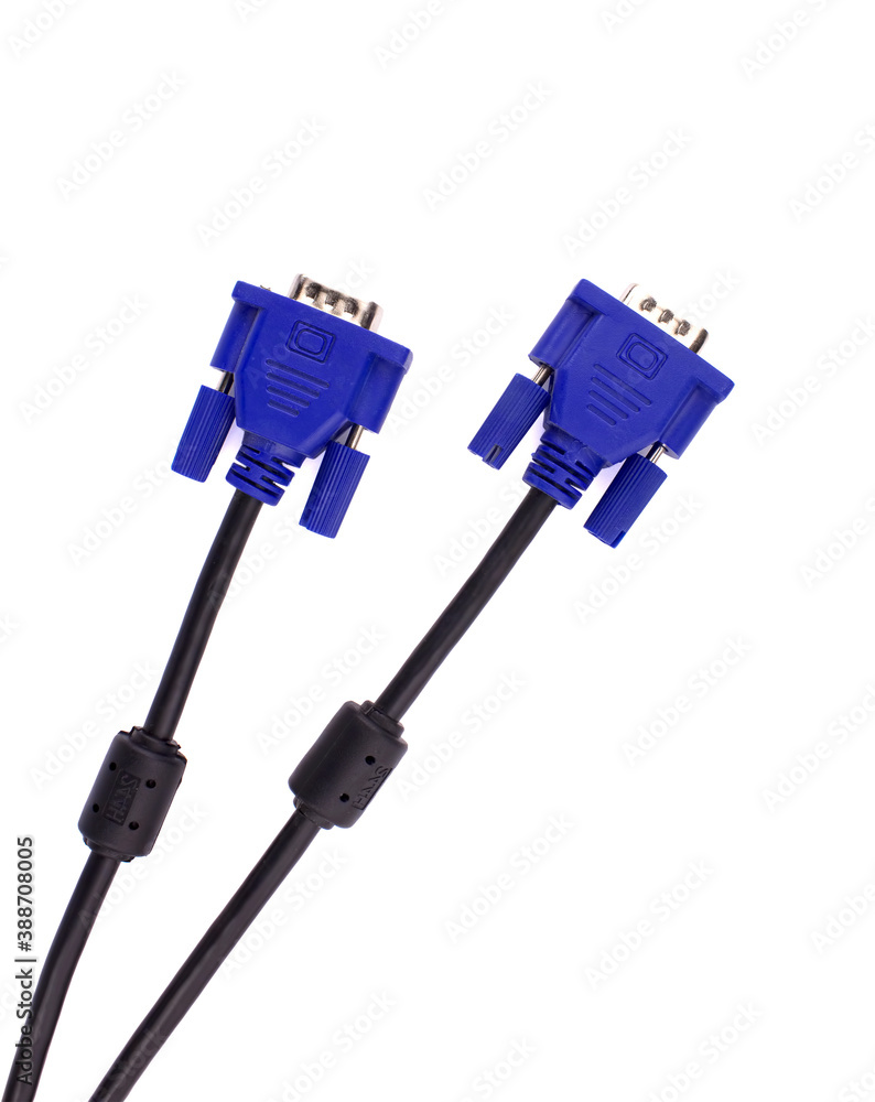 VGA cable use for the connect monitor on white background VGA cable use for the connect monitor on white background