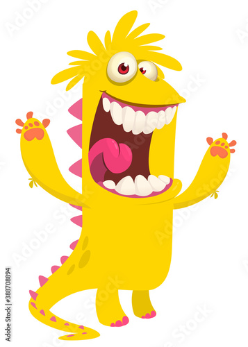 Funny cartoon monster. Illustration of cute monster creature. Halloween design