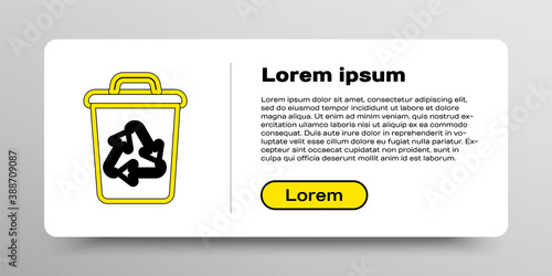 Line Recycle bin with recycle symbol icon isolated on white background. Trash can icon. Garbage bin sign. Recycle basket sign. Colorful outline concept. Vector.